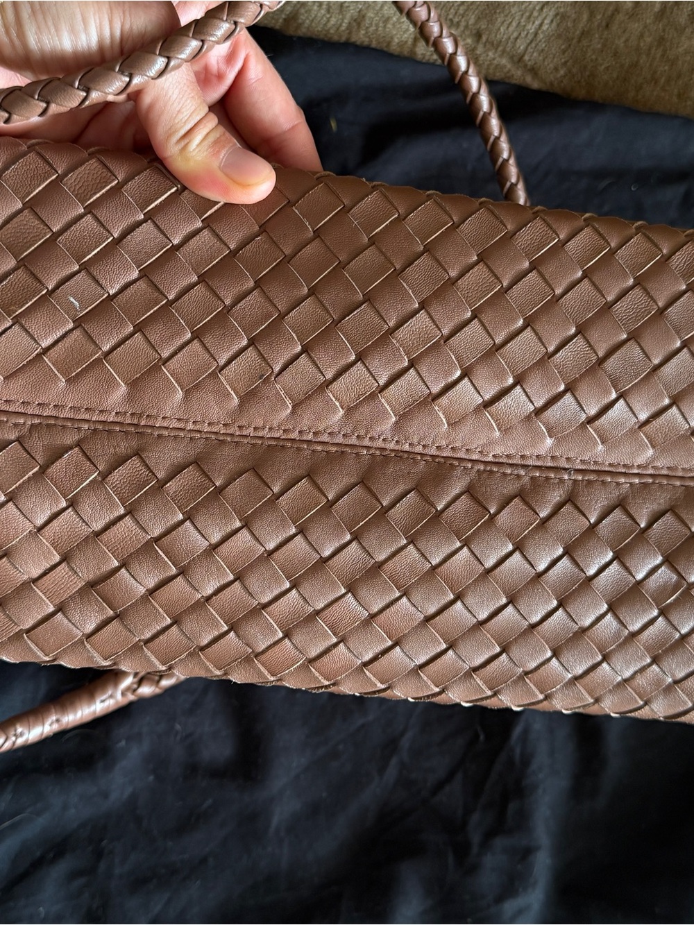 Quince Braided Tote in Dusty Rose Brown - Picture 5 of 9